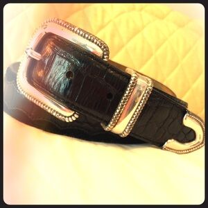 Ariat Patent Croc and Suede Belt 34"